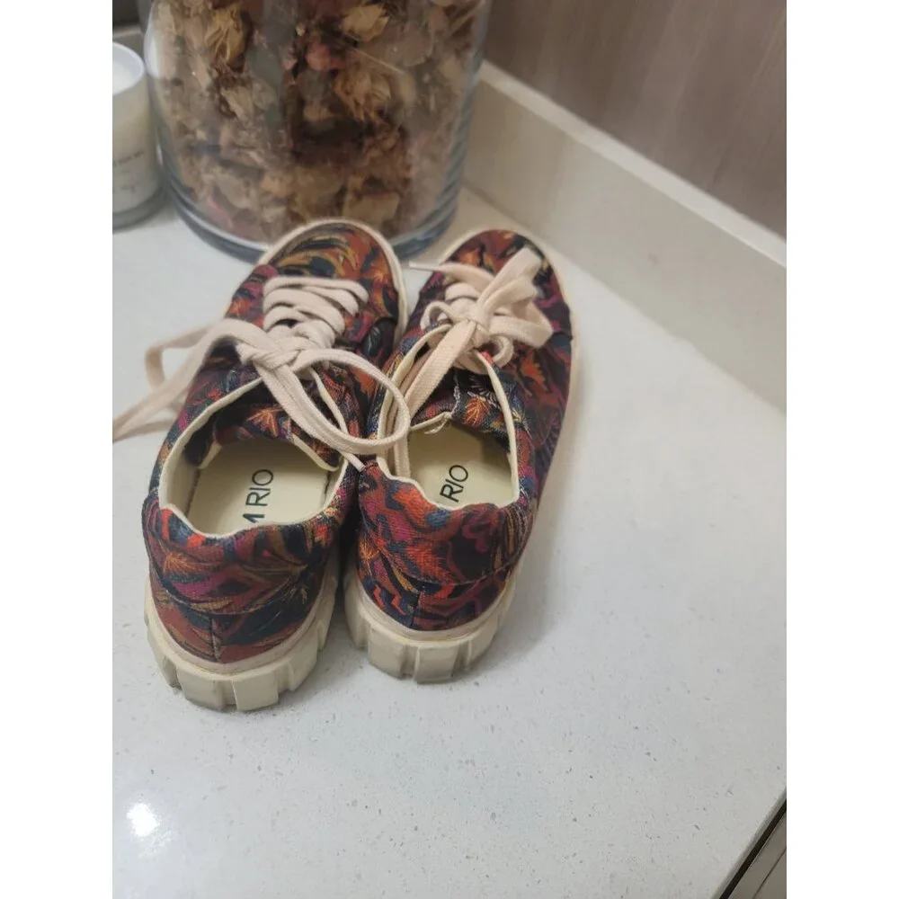 FARM Rio Multicolor Floral Canvas Athletic Sneakers